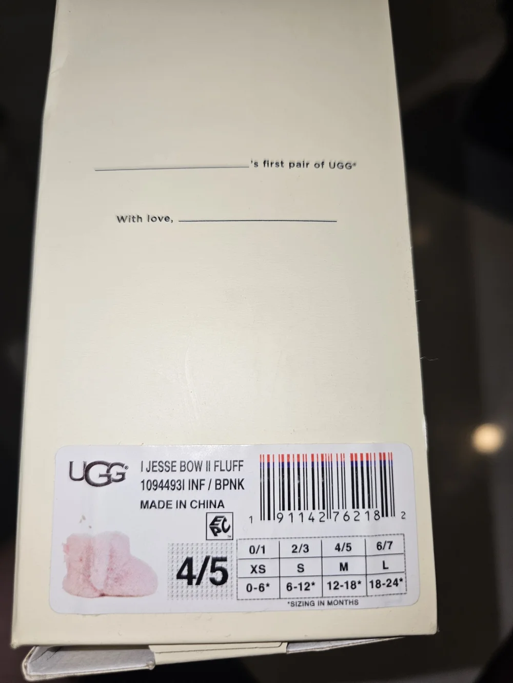Ugg Jessie Bow Fluff Pink Bootie (Walker 4/5 M) (NIB)